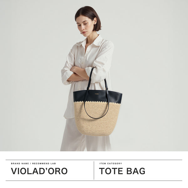 【正規品】 ヴィオラドーロ トートバッグ レディース VIOLAd'ORO ブランド 女性 おしゃれ ナチュラル トート バッグ 手持ち 肩がけ 軽量 A4 縦 本革 レザー かごバッグ SANDRO ラフィア レザーコンビトート V-8841