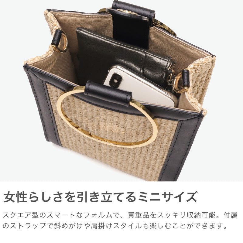 【正規品】 ヴィオラドーロ ショルダーバッグ レディース かごバッグ 小さめ ミニ VIOLAd'ORO かご バッグ ハンドバッグ リングハンドル 上品 きれいめ かわいい 斜めがけ レザー 春 夏 2WAY SANDRO V-8854