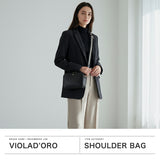 【正規品】 ヴィオラドーロ ショルダーバッグ レディース ブランド 軽量 VIOLAd'ORO バッグ 斜めがけ 小さめ コンパクト 大人 上品 おしゃれ 本革 革 日本製 ADRIA 型押しシュリンクレザー カメラバッグ V-1483
