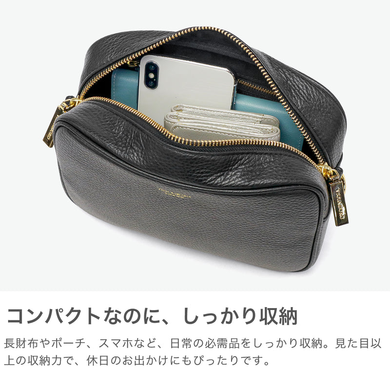 【正規品】 ヴィオラドーロ ショルダーバッグ レディース ブランド 軽量 VIOLAd'ORO バッグ 斜めがけ 小さめ コンパクト 大人 上品 おしゃれ 本革 革 日本製 ADRIA 型押しシュリンクレザー カメラバッグ V-1483