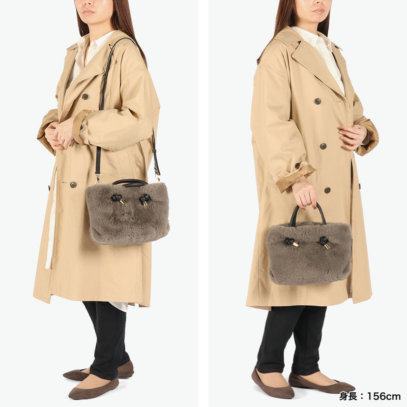 【正規品】 ヴィオラドーロ トートバッグ レディース ふわふわ バッグ VIOLAd'ORO ブランド 大人 女性 おしゃれ 2WAY ショルダー ハンドル 軽量 小さめ A5 ELMO レッキスラビット調エコファー 2WAYトート V-8763