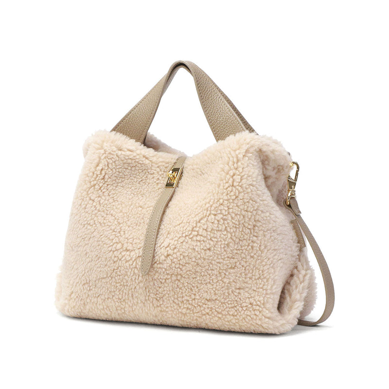 【正規品】 ヴィオラドーロ トートバッグ レディース ふわふわ もこもこ バッグ VIOLAd'ORO ブランド 大人 女性 おしゃれ 2WAY ショルダー ハンドル 軽量 軽い 小さめ B5 ELMO エコムートン 2WAYトート V-8773