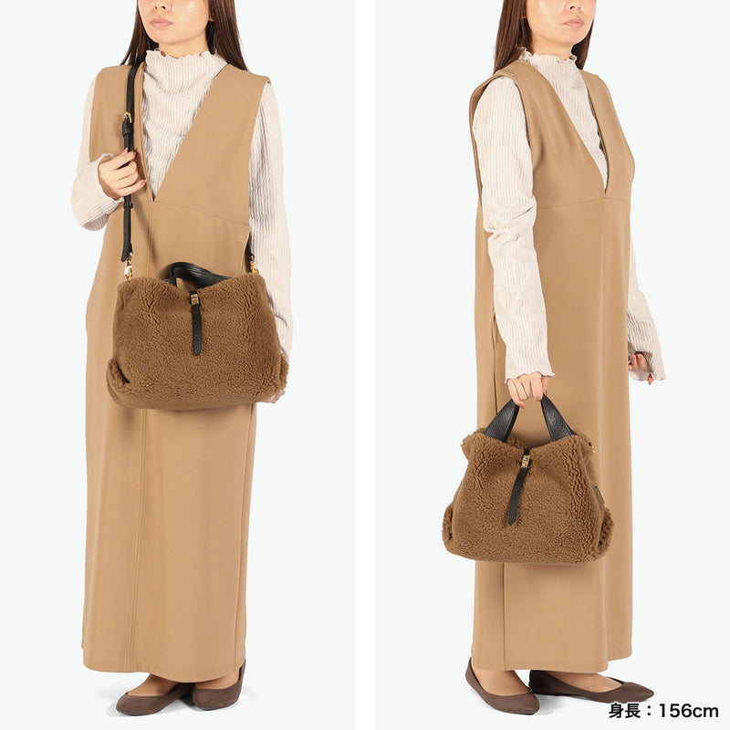 【正規品】 ヴィオラドーロ トートバッグ レディース ふわふわ もこもこ バッグ VIOLAd'ORO ブランド 大人 女性 おしゃれ 2WAY ショルダー ハンドル 軽量 軽い 小さめ B5 ELMO エコムートン 2WAYトート V-8773