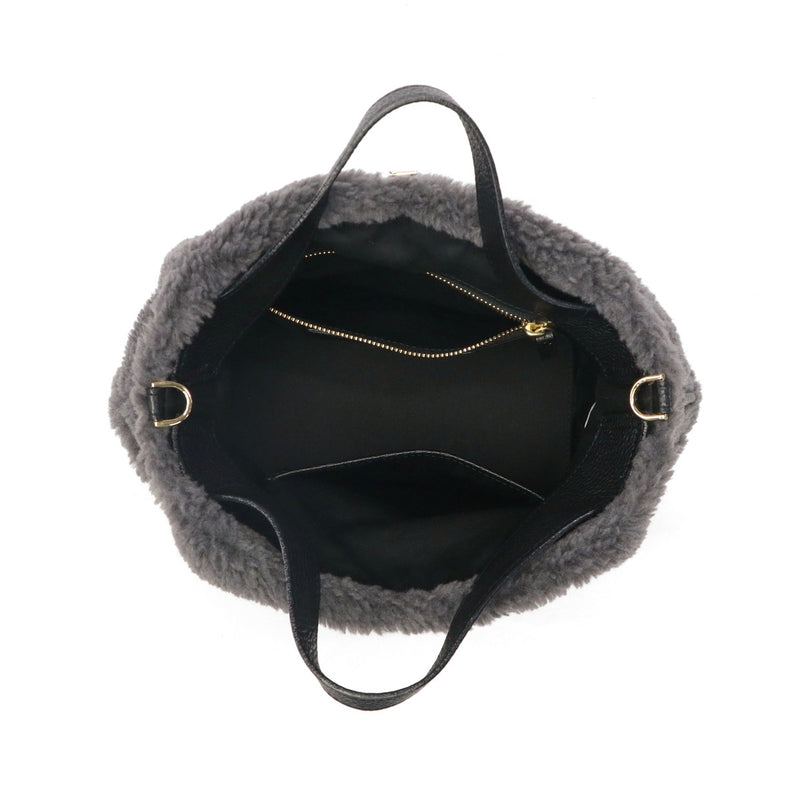 【正規品】 ヴィオラドーロ トートバッグ レディース ふわふわ もこもこ バッグ VIOLAd'ORO ブランド 大人 女性 おしゃれ 2WAY ショルダー ハンドル 軽量 軽い 小さめ B5 ELMO エコムートン 2WAYトート V-8773