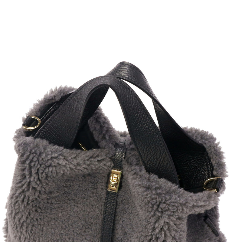 【正規品】 ヴィオラドーロ トートバッグ レディース ふわふわ もこもこ バッグ VIOLAd'ORO ブランド 大人 女性 おしゃれ 2WAY ショルダー ハンドル 軽量 軽い 小さめ B5 ELMO エコムートン 2WAYトート V-8773