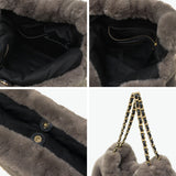 【正規品】 ヴィオラドーロ トートバッグ レディース ふわふわ バッグ 大きめ VIOLAd'ORO ブランド 大人 女性 おしゃれ トート ハンドル 大容量 A4 ELMO レッキスラビット調エコファー チェーントート V-8924