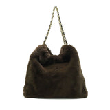 【正規品】 ヴィオラドーロ トートバッグ レディース ふわふわ バッグ 大きめ VIOLAd'ORO ブランド 大人 女性 おしゃれ トート ハンドル 大容量 A4 ELMO レッキスラビット調エコファー チェーントート V-8924