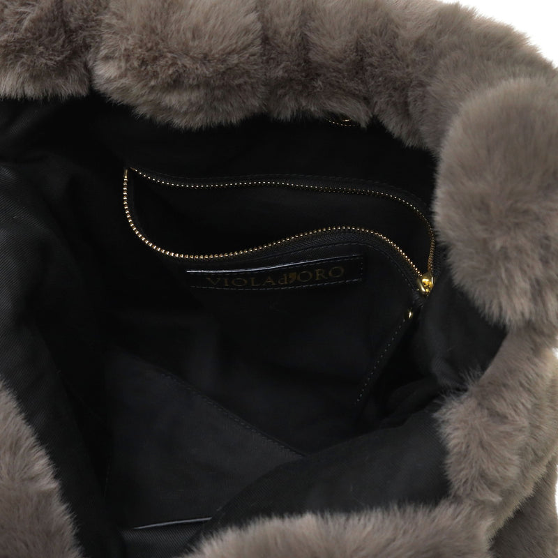 【正規品】 ヴィオラドーロ トートバッグ レディース ふわふわ バッグ 大きめ VIOLAd'ORO ブランド 大人 女性 おしゃれ トート ハンドル 大容量 A4 ELMO レッキスラビット調エコファー チェーントート V-8924