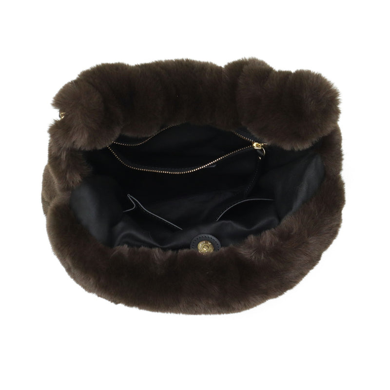 【正規品】 ヴィオラドーロ トートバッグ レディース ふわふわ バッグ 大きめ VIOLAd'ORO ブランド 大人 女性 おしゃれ トート ハンドル 大容量 A4 ELMO レッキスラビット調エコファー チェーントート V-8924