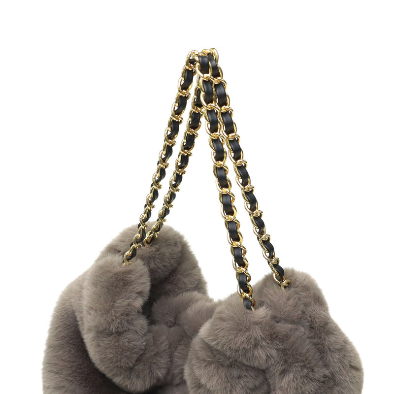 【正規品】 ヴィオラドーロ トートバッグ レディース ふわふわ バッグ 大きめ VIOLAd'ORO ブランド 大人 女性 おしゃれ トート ハンドル 大容量 A4 ELMO レッキスラビット調エコファー チェーントート V-8924