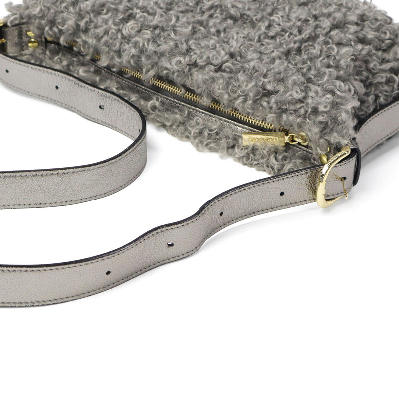 【正規品】 ヴィオラドーロ ショルダーバッグ レディース VIOLAd'ORO ファー ムートン バッグ 斜めがけ 大人 上品 小さめ 軽量 ファーショルダーバッグ 秋 冬 ELMO カルガンムートンエコファー ワンショルダーバッグ V-8937