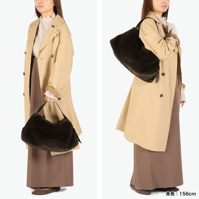 【正規品】 ヴィオラドーロ トートバッグ レディース 小さめ VIOLAd'ORO ファー バッグ 軽量 肩掛け ファートートバッグ トート 秋 冬 横型 スエード ELMO レッキスラビットエコファーワンショルダーバッグ V-8964