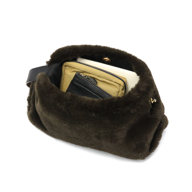 【正規品】 ヴィオラドーロ トートバッグ レディース 小さめ VIOLAd'ORO ファー バッグ 軽量 肩掛け ファートートバッグ トート 秋 冬 横型 スエード ELMO レッキスラビットエコファーワンショルダーバッグ V-8964