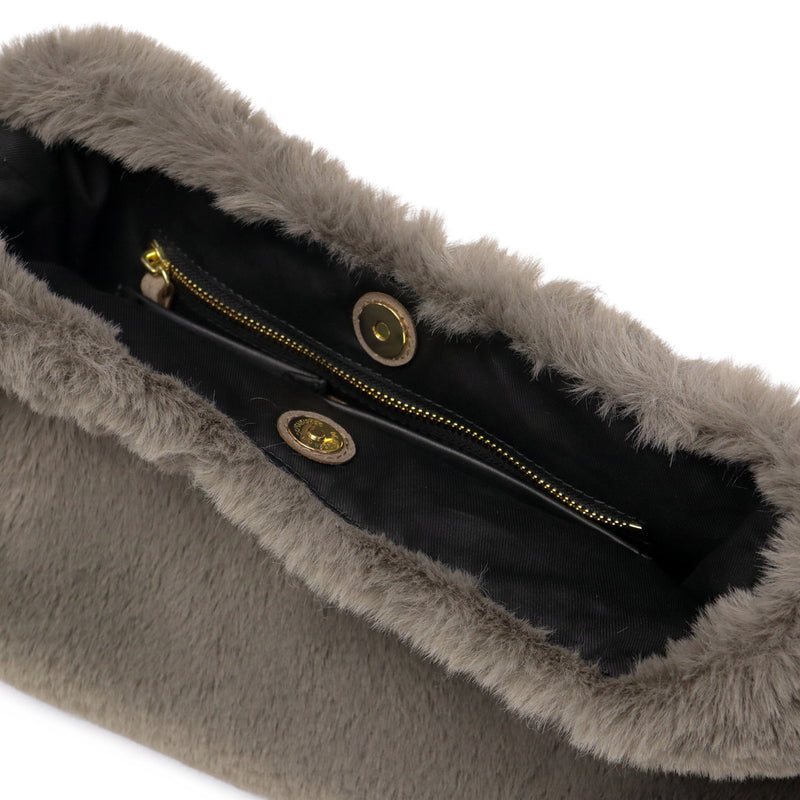 【正規品】 ヴィオラドーロ トートバッグ レディース 小さめ VIOLAd'ORO ファー バッグ 軽量 肩掛け ファートートバッグ トート 秋 冬 横型 スエード ELMO レッキスラビットエコファーワンショルダーバッグ V-8964