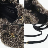 【正規品】 ヴィオラドーロ トートバッグ レディース 小さめ VIOLAd'ORO ファー バッグ 軽量 ブランド ミニ かわいい エコファー チキャンラム ショルダー 斜めがけ カジュアル おしゃれ 秋冬 2WAY ELMO V-8975