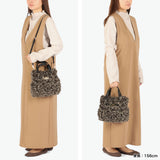 【正規品】 ヴィオラドーロ トートバッグ レディース 小さめ VIOLAd'ORO ファー バッグ 軽量 ブランド ミニ かわいい エコファー チキャンラム ショルダー 斜めがけ カジュアル おしゃれ 秋冬 2WAY ELMO V-8975