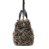 【正規品】 ヴィオラドーロ トートバッグ レディース 小さめ VIOLAd'ORO ファー バッグ 軽量 ブランド ミニ かわいい エコファー チキャンラム ショルダー 斜めがけ カジュアル おしゃれ 秋冬 2WAY ELMO V-8975