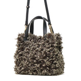 【正規品】 ヴィオラドーロ トートバッグ レディース 小さめ VIOLAd'ORO ファー バッグ 軽量 ブランド ミニ かわいい エコファー チキャンラム ショルダー 斜めがけ カジュアル おしゃれ 秋冬 2WAY ELMO V-8975