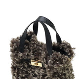 【正規品】 ヴィオラドーロ トートバッグ レディース 小さめ VIOLAd'ORO ファー バッグ 軽量 ブランド ミニ かわいい エコファー チキャンラム ショルダー 斜めがけ カジュアル おしゃれ 秋冬 2WAY ELMO V-8975