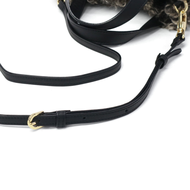 【正規品】 ヴィオラドーロ トートバッグ レディース 小さめ VIOLAd'ORO ファー バッグ 軽量 ブランド ミニ かわいい エコファー チキャンラム ショルダー 斜めがけ カジュアル おしゃれ 秋冬 2WAY ELMO V-8975