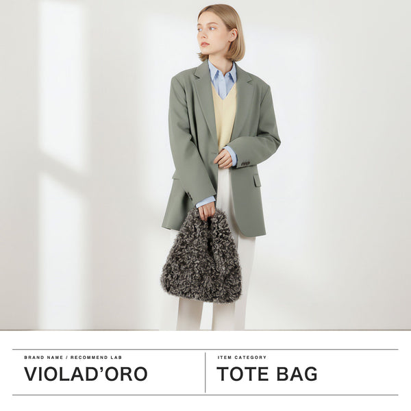 【正規品】 ヴィオラドーロ ハンドバッグ レディース 小さめ VIOLAd'ORO ファー バッグ トート A5 ブランド かわいい 秋 冬 秋冬 もこもこ おしゃれ ハンドバッグ 女性 ELMO チキャンラムエコファー ホーボーバッグ V-8976