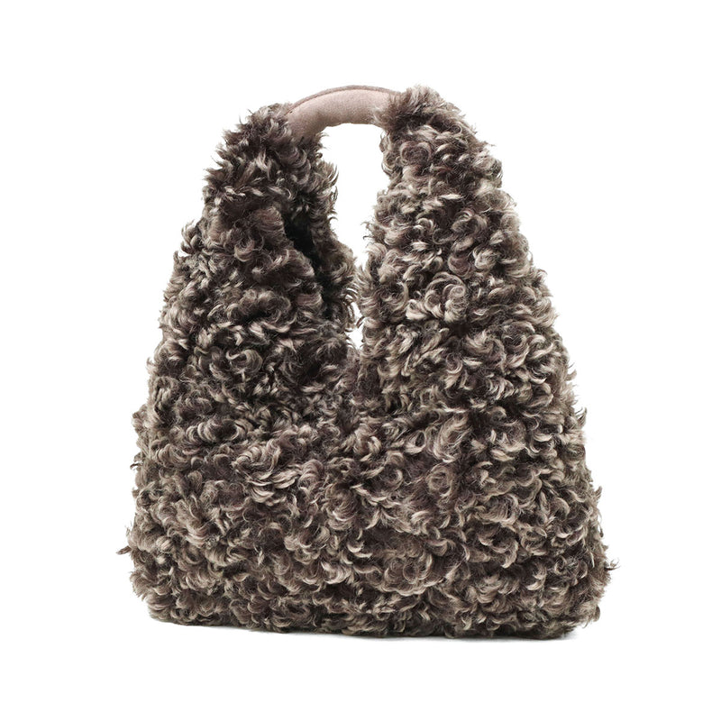 【正規品】 ヴィオラドーロ ハンドバッグ レディース 小さめ VIOLAd'ORO ファー バッグ トート A5 ブランド かわいい 秋 冬 秋冬 もこもこ おしゃれ ハンドバッグ 女性 ELMO チキャンラムエコファー ホーボーバッグ V-8976