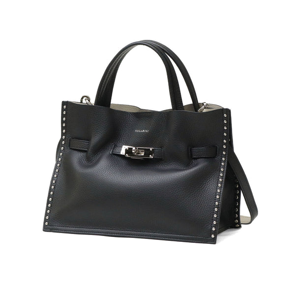 【正規品】 ヴィオラドーロ トートバッグ レディース 小さめ VIOLAd'ORO バッグ トート A5 Mサイズ ブランド かわいい 2WAY ショルダー 本革 牛革 コンパクト スタッズ おしゃれ ハンドバッグ 女性 MIRO V-8993