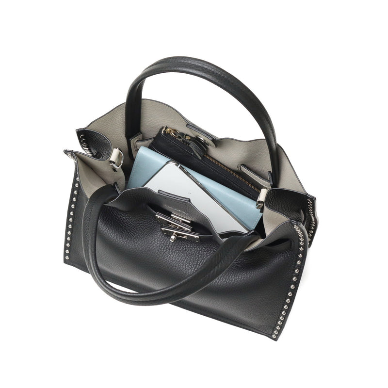 【正規品】 ヴィオラドーロ トートバッグ レディース 小さめ VIOLAd'ORO バッグ トート A5 Mサイズ ブランド かわいい 2WAY ショルダー 本革 牛革 コンパクト スタッズ おしゃれ ハンドバッグ 女性 MIRO V-8993