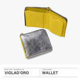 【正規品】 ヴィオラドーロ 二つ折り財布 財布 レディース コンパクト 二つ折り VIOLAd'ORO ブランド シンプル 本革 バイカラー 二つ折 大人 かわいい 薄い L字ファスナー BOX型小銭入れ PORTA V-5063