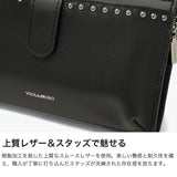 【正規品】 ヴィオラドーロ スマホショルダー かわいい 財布 大人 ブランド 小銭入れ付き VIOLAd'ORO バッグ ショルダーバッグ 財布も入る レディース MIRO スタッズ付き横型スマートフォンポシェット V-9052
