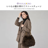 【正規品】 ヴィオラドーロ トートバッグ レディース VIOLAd'ORO バッグ ファー トート 軽い ブランド おしゃれ A4 ファーバッグ 女性 チェーン ELMO エコフォックスファー チェーンバッグ V-9076