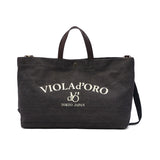 【正規品】 ヴィオラドーロ トートバッグ レディース VIOLAd'ORO ブランド 手持ち 肩かけ 斜めがけ おしゃれ 自立 帆布 大容量 ロゴ ショルダー 2WAY B4 BIANCA ストーンウォッシュキャンバストートバッグ V-2316