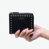 【正規品】 ヴィオラドーロ 二つ折り財布 レディース 本革 ファスナー ブランド VIOLAd’ORO BOX型小銭入れ L字ファスナー スタッズ コンパクト おしゃれ 札 小銭 カード 大人 上質 レザー 高級感 PORTA V-5080