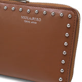 【正規品】 ヴィオラドーロ 二つ折り財布 レディース 本革 ファスナー ブランド VIOLAd’ORO BOX型小銭入れ L字ファスナー スタッズ コンパクト おしゃれ 札 小銭 カード 大人 上質 レザー 高級感 PORTA V-5080