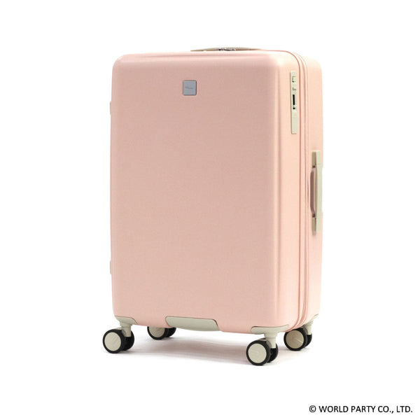 W by WPC. Suitcase MM M M size Double Byprupie Sea Carry Case Lightweight Lightweight cute cute TSA Rock stopper with sturdy solid casters pink white sincere 69001