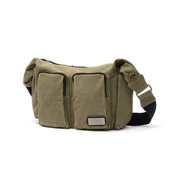 X-girl肩带女士越野袋大品牌X-girl crossbody的成人轻巧的酷徽标时尚A4双口袋Messenger Bag 105251053003