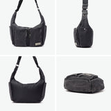 X-girl肩带女士越野袋大品牌X-girl crossbody的成人轻巧的酷徽标时尚A4双口袋Messenger Bag 105251053003