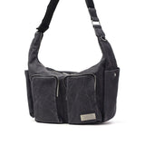 X-girl肩带女士越野袋大品牌X-girl crossbody的成人轻巧的酷徽标时尚A4双口袋Messenger Bag 105251053003