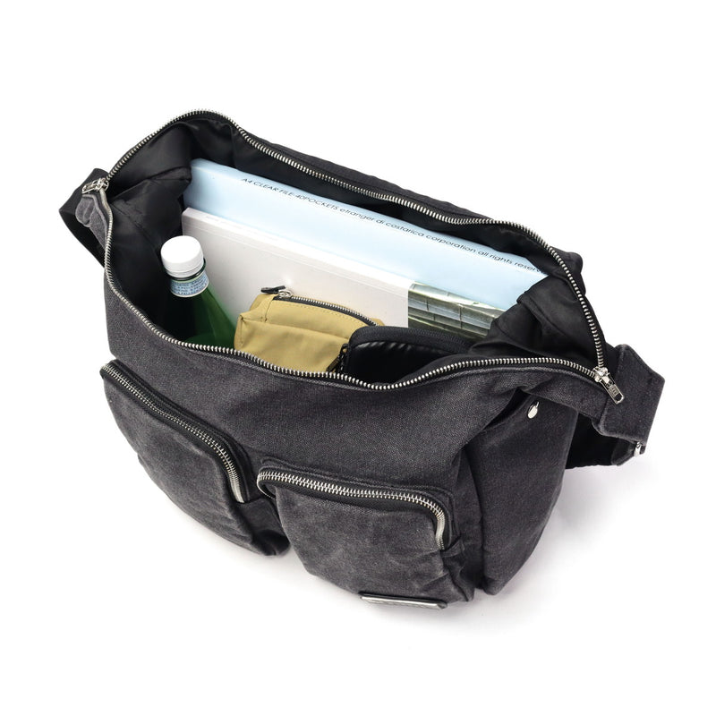 X-girl肩带女士越野袋大品牌X-girl crossbody的成人轻巧的酷徽标时尚A4双口袋Messenger Bag 105251053003