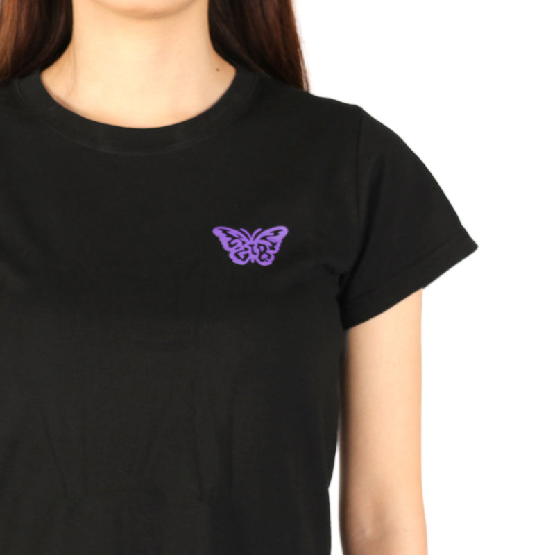 エックスガール Tシャツ レディース X-girl 半袖 綿100% 無地 ロゴ ブランド おしゃれ かわいい カジュアル クルーネック 2枚セット 白 黒 コンパクト トップス カットソー LOGO AND BUTTERFLY 2P S/S BABY TEE 105252011032
