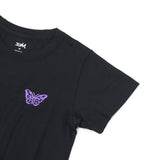 エックスガール Tシャツ レディース X-girl 半袖 綿100% 無地 ロゴ ブランド おしゃれ かわいい カジュアル クルーネック 2枚セット 白 黒 コンパクト トップス カットソー LOGO AND BUTTERFLY 2P S/S BABY TEE 105252011032