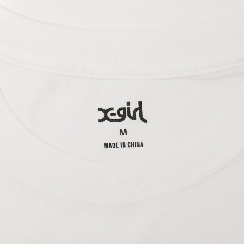 エックスガール Tシャツ レディース X-girl 半袖 綿100% 無地 ロゴ ブランド おしゃれ かわいい カジュアル クルーネック 2枚セット 白 黒 コンパクト トップス カットソー LOGO AND BUTTERFLY 2P S/S BABY TEE 105252011032