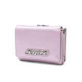 Dompet dompet tri-lipat x-gadis untuk wanita sekolah menengah gadis x-girl kompak tri-lipat jenama hitam logo plat mini dompet 105252054008