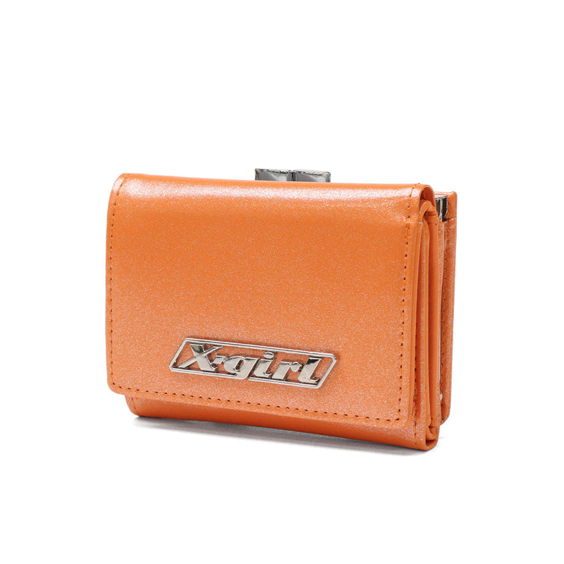 Dompet dompet tri-lipat x-gadis untuk wanita sekolah menengah gadis x-girl kompak tri-lipat jenama hitam logo plat mini dompet 105252054008