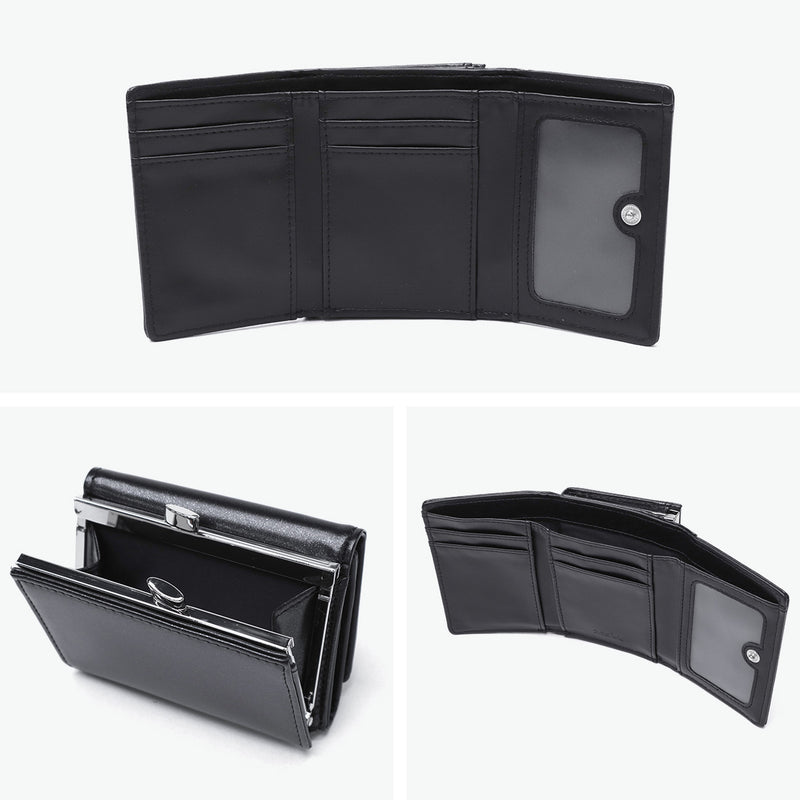 Dompet dompet tri-lipat x-gadis untuk wanita sekolah menengah gadis x-girl kompak tri-lipat jenama hitam logo plat mini dompet 105252054008