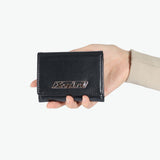 Dompet dompet tri-lipat x-gadis untuk wanita sekolah menengah gadis x-girl kompak tri-lipat jenama hitam logo plat mini dompet 105252054008