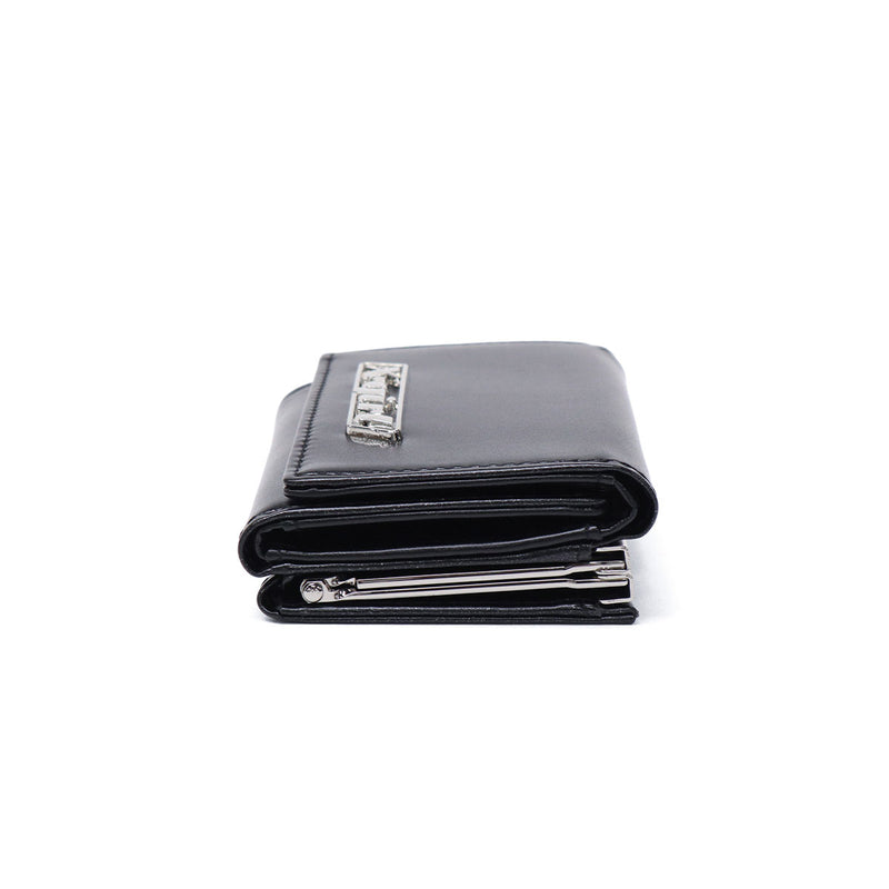 Dompet dompet tri-lipat x-gadis untuk wanita sekolah menengah gadis x-girl kompak tri-lipat jenama hitam logo plat mini dompet 105252054008