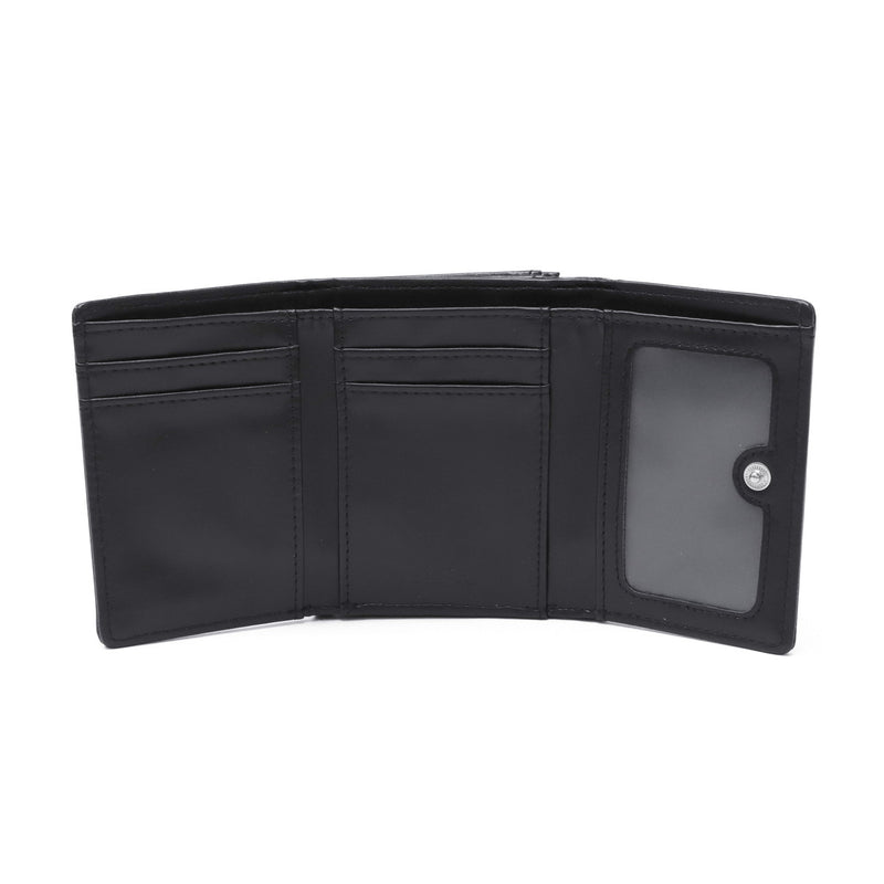 Dompet dompet tri-lipat x-gadis untuk wanita sekolah menengah gadis x-girl kompak tri-lipat jenama hitam logo plat mini dompet 105252054008