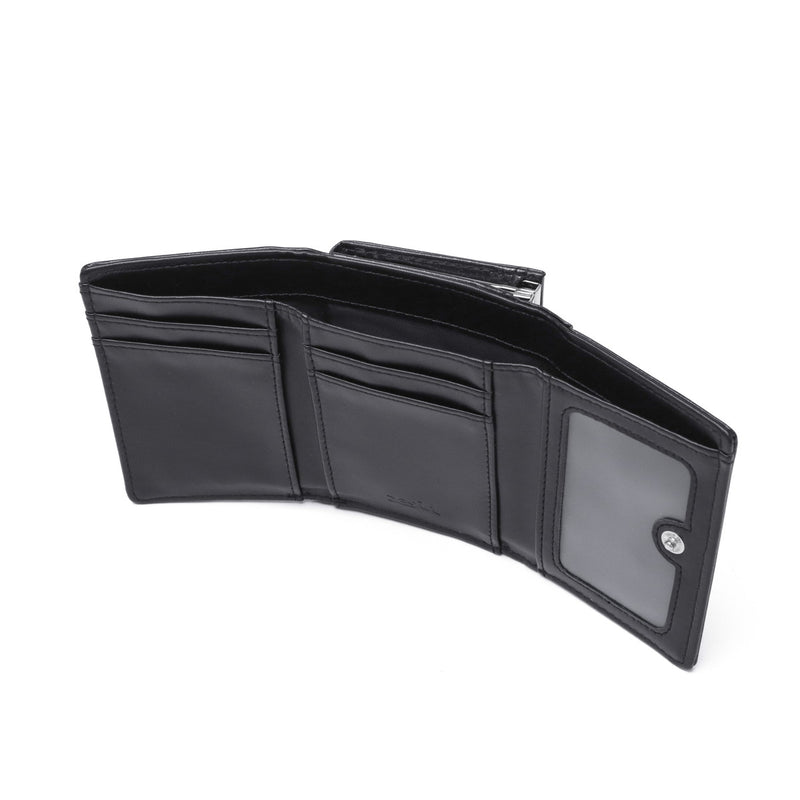 Dompet dompet tri-lipat x-gadis untuk wanita sekolah menengah gadis x-girl kompak tri-lipat jenama hitam logo plat mini dompet 105252054008