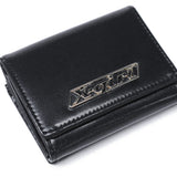 Dompet dompet tri-lipat x-gadis untuk wanita sekolah menengah gadis x-girl kompak tri-lipat jenama hitam logo plat mini dompet 105252054008